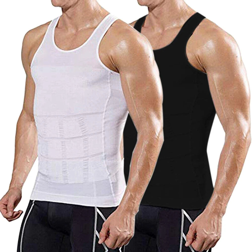 Men Slimming Body Shaper Abdomen Reducer Waist Trainer Vest Tummy Control Posture Shirt Back Correction Tank Top Shaperwear