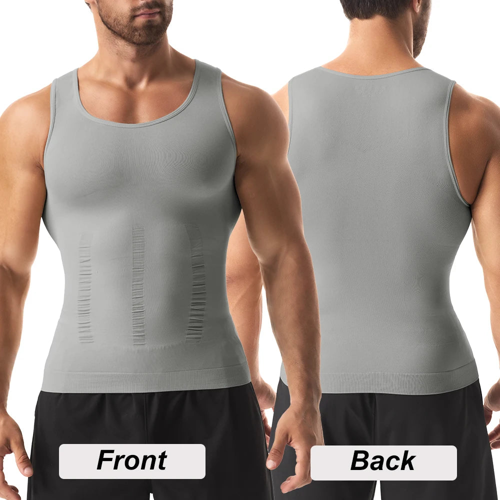Men Slimming Body Shaper Abdomen Reducer Waist Trainer Vest Tummy Control Posture Shirt Back Correction Tank Top Shaperwear