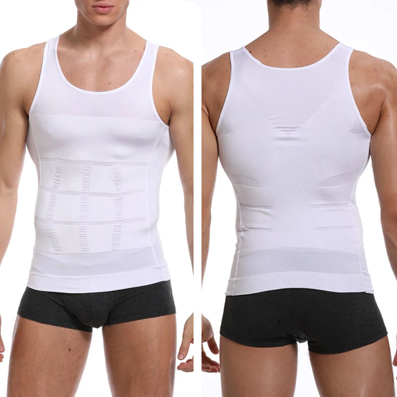 Men Slimming Body Shaper Abdomen Reducer Waist Trainer Vest Tummy Control Posture Shirt Back Correction Tank Top Shaperwear